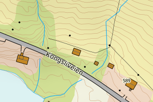 Kartbilde fra WMS-tjeneste av avviket