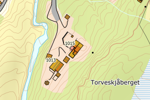 Kartbilde fra WMS-tjeneste av avviket