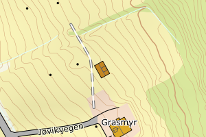 Kartbilde fra WMS-tjeneste av avviket