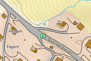 Kartbilde fra WMS-tjeneste av avviket