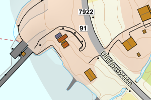 Kartbilde fra WMS-tjeneste av avviket