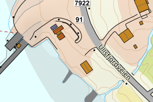 Kartbilde fra WMS-tjeneste av avviket