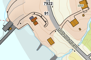 Kartbilde fra WMS-tjeneste av avviket