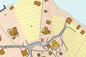 Kartbilde fra WMS-tjeneste av avviket