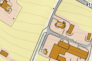 Kartbilde fra WMS-tjeneste av avviket