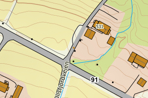 Kartbilde fra WMS-tjeneste av avviket