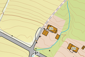 Kartbilde fra WMS-tjeneste av avviket