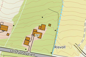 Kartbilde fra WMS-tjeneste av avviket