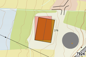 Kartbilde fra WMS-tjeneste av avviket
