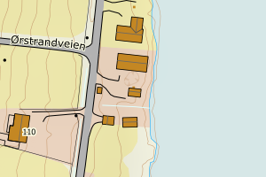 Kartbilde fra WMS-tjeneste av avviket