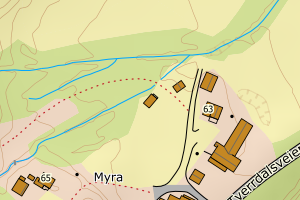 Kartbilde fra WMS-tjeneste av avviket