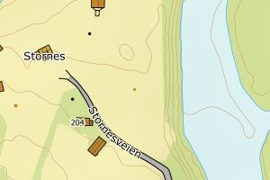 Kartbilde fra WMS-tjeneste av avviket