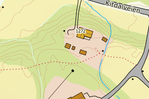 Kartbilde fra WMS-tjeneste av avviket