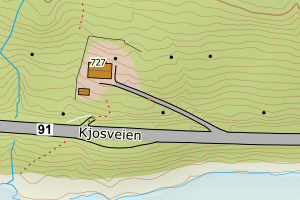 Kartbilde fra WMS-tjeneste av avviket