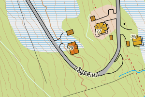 Kartbilde fra WMS-tjeneste av avviket
