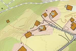 Kartbilde fra WMS-tjeneste av avviket