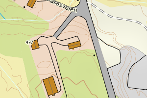 Kartbilde fra WMS-tjeneste av avviket
