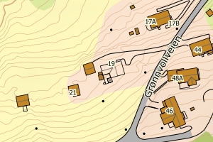 Kartbilde fra WMS-tjeneste av avviket