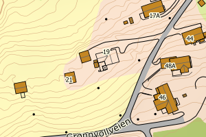 Kartbilde fra WMS-tjeneste av avviket