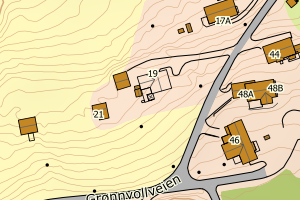 Kartbilde fra WMS-tjeneste av avviket