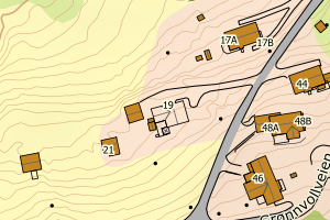 Kartbilde fra WMS-tjeneste av avviket