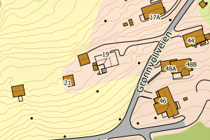 Kartbilde fra WMS-tjeneste av avviket