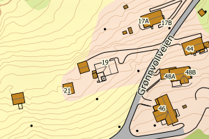 Kartbilde fra WMS-tjeneste av avviket