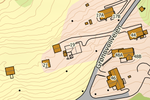 Kartbilde fra WMS-tjeneste av avviket