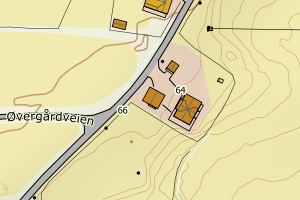 Kartbilde fra WMS-tjeneste av avviket