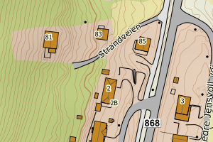 Kartbilde fra WMS-tjeneste av avviket