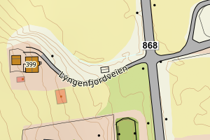 Kartbilde fra WMS-tjeneste av avviket