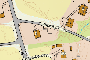 Kartbilde fra WMS-tjeneste av avviket