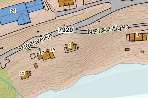 Kartbilde fra WMS-tjeneste av avviket