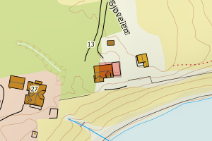 Kartbilde fra WMS-tjeneste av avviket
