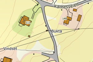 Kartbilde fra WMS-tjeneste av avviket