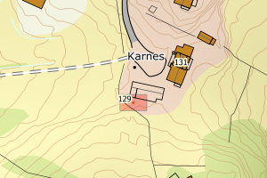 Kartbilde fra WMS-tjeneste av avviket