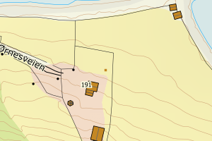 Kartbilde fra WMS-tjeneste av avviket