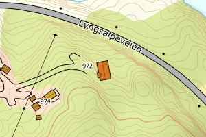Kartbilde fra WMS-tjeneste av avviket