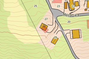 Kartbilde fra WMS-tjeneste av avviket