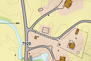 Kartbilde fra WMS-tjeneste av avviket