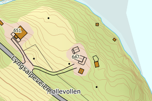 Kartbilde fra WMS-tjeneste av avviket