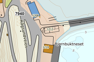 Kartbilde fra WMS-tjeneste av avviket