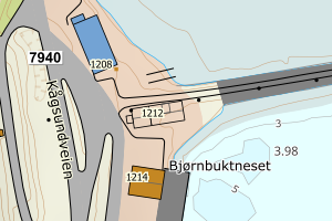 Kartbilde fra WMS-tjeneste av avviket