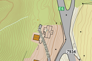 Kartbilde fra WMS-tjeneste av avviket