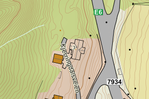 Kartbilde fra WMS-tjeneste av avviket