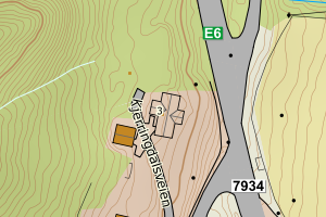 Kartbilde fra WMS-tjeneste av avviket