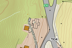 Kartbilde fra WMS-tjeneste av avviket