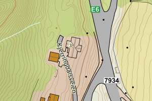 Kartbilde fra WMS-tjeneste av avviket