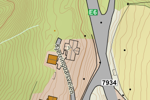 Kartbilde fra WMS-tjeneste av avviket