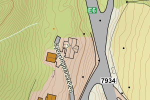Kartbilde fra WMS-tjeneste av avviket